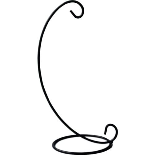 Hanging Bottle Iron Frame Glass Plant Gardening Black Hanging Stand, Home Decoration Flower Balcony Display Stand, Height 23cm