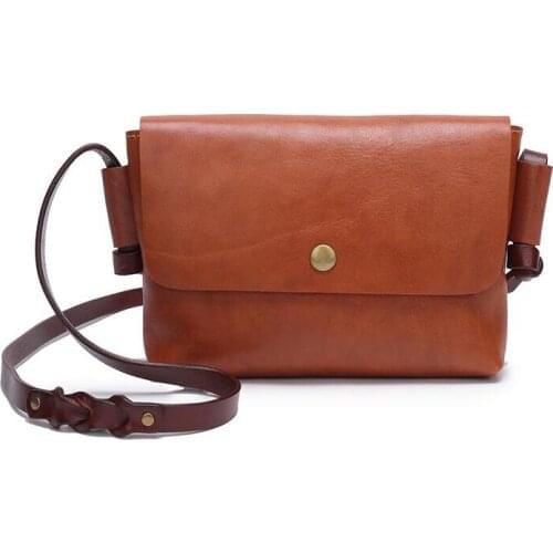 Calf Skin Crossbody Bag Casual Soft Leather Handmade Bag For Women
