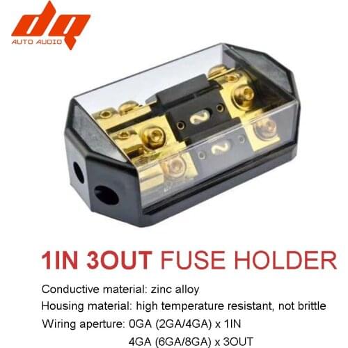 300A Car Audio ANL Fuse Holder Breaker 12V-24V 1 In 3 Way Out Distribution Boat Vehicles Speaker Amplifier Subwoofer Fuse Box