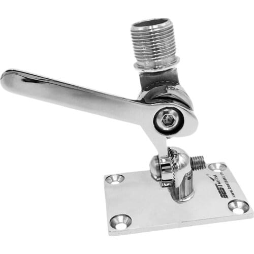 316 Stainless Steel Radio VHF Antenna Adjustable Base Mount 2-1/2" x 3-9/16" - Boat/Marine