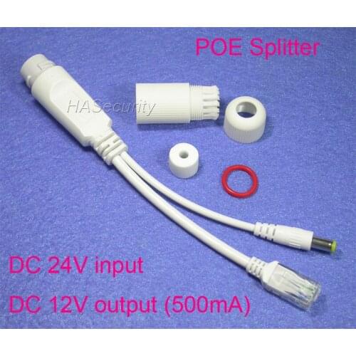 POE splitter non-standard DC24V to DC12V / 500mA output, only work for Mid-Span 4/5(+) 7/8(-)