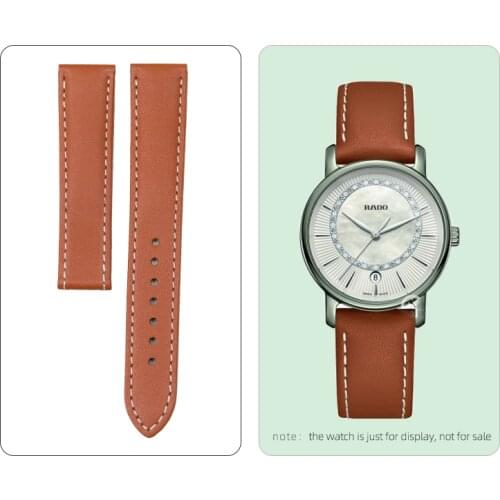 PESNO Genuine Calf Skin Leather Watch Band Top Layer Leather Watch Straps Suitable for Rado DIAMASTER R14064945 R14056945