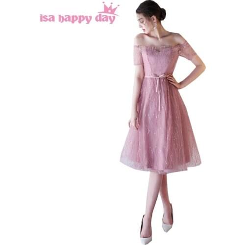 Blush formal 8th grade home coming fitted graduation tea length sweet 16 invitations special occasion dresses under $100 H4063