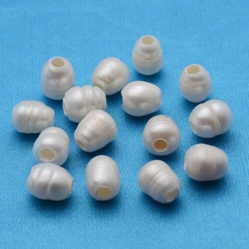 500pcs Grade B Natural Freshwater Pearl Beads Nice for Mothers Day DIY Earring Jewelry Making Oval Natural Color White 8-12mm