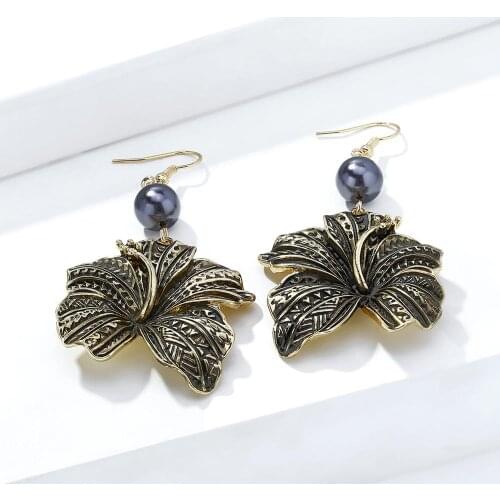SophiaXuan Hawaiian Plumeria Drop Earrings Dangling Earring Best Friends Gift Jewelry New for Women Exquisite Flower Big Pendant