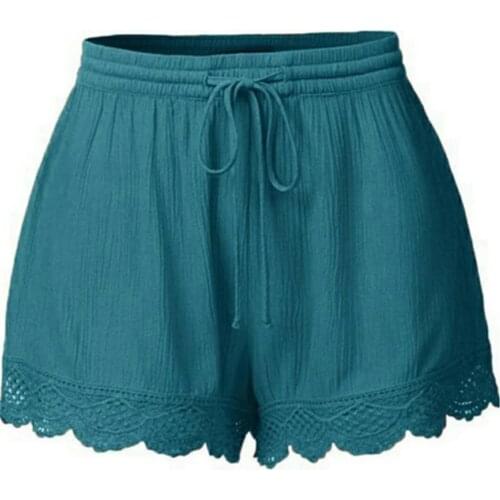 Womens Shorts Summer Bottoms Loose Women Lace Stitching Shorts Summer Clothing Short Lace Stitching Woman Streetwear Short 2021