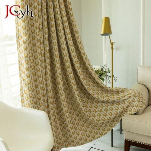 Blue Curtains for Living Dining Room Bedroom Screens Printing American Villages Minimalist European Style Blackout Curtain Tend