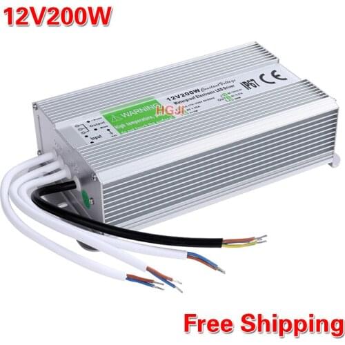 LED Driver Transformer Power Supply 12V200W 12V16A transform AC220V To DC12v IP67 Waterproof LED Driver For LED Flood Light