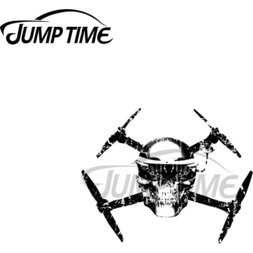 Jump Time 13x10.2cm For FPV Drone Quadcopter Skull Frame Windshield Refrigerator Car Stickers Bumper Decal Bumper VAN Decoration