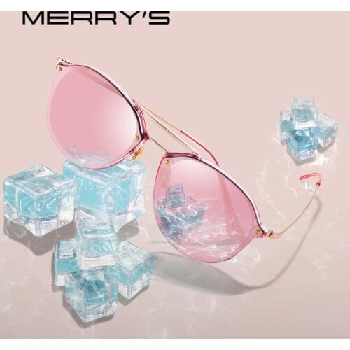 MERRYS 2019 Women Classic Retro Oval Sunglasses Ladies Trending Sun glasses Pink Mirror Lens UV400 Protection S6414