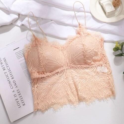 Women Lace Bras Seamless Back Underwear Lady Floral Wrapped Chest Tube Tops Sexy Bras Solid Color