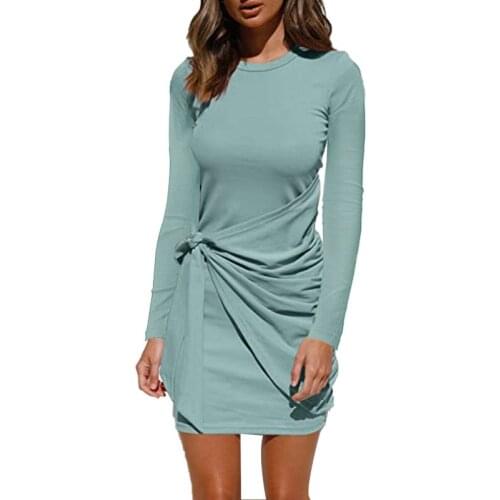 Womens Dresses 2021 Casual Pleated Lace Up Knotted Long Sleeve Dress Maternity Dresses for Photo Shoot