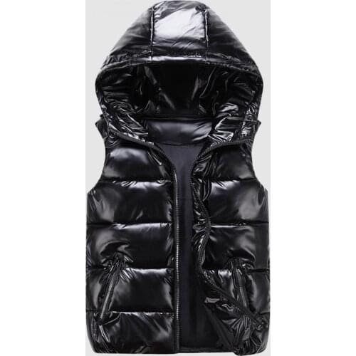 Women Winter Vest Jacket Solid Color Hooded Warm Elastic Hem Pockets Bright Color Quilted Vest Waistcoat Casual for Daily Wear