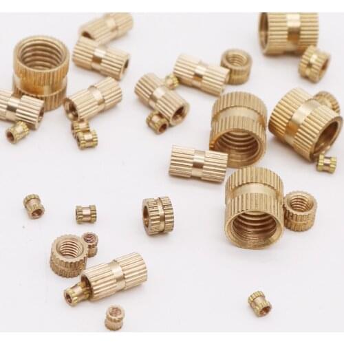 100pcs/50pcs/10pcs M1 M1.2 M1.4 M2 M2.5 M3 M4 M5 M6 M8 M10 Brass insert nut Injection Molding Brass Knurled Thread Inserts Nuts