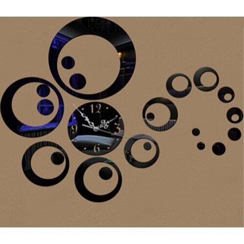 3D DIY Acrylic Circle Mirror Wall Sticker Clock Home Decoration 2021