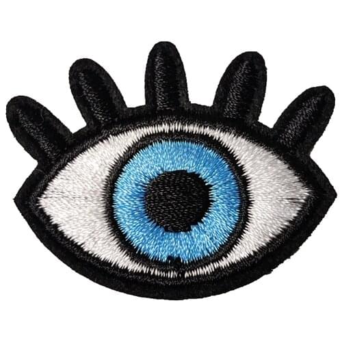 New Arrival Small Blue Eye Patches Iron on Evil Eyeball Embroidered Applique for Shoes Jackets DIY Decoration 10pcs/lot