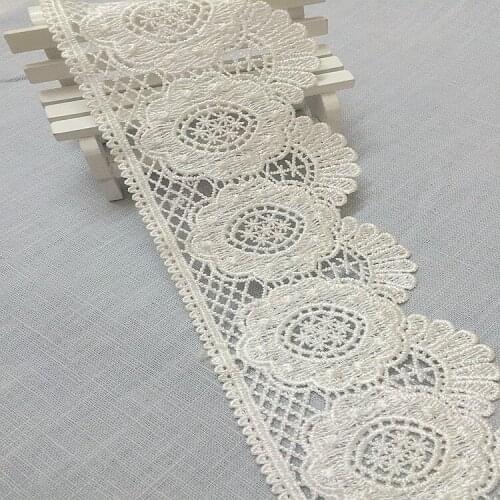 8.5 cm wide floral pattern white lace fabric elastic embroidery sewing accessories DIY wedding decoration 3 yards/batch