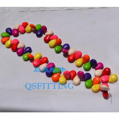 Free shipping,supply DIY fashion jewelry Accessory,Necklace Beads,Drop Shape,Mix Color Turquiose