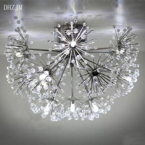 Free Shipping Dandelion Design Modern Crystal Chandelier For Ceiling Lustre De Cristal Chandelier Lighting Guaranteed 100