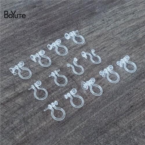 BoYuTe (50 Pieces/Lot) 9*11MM Transparent Invisible Plastic U Shaped No Pierced Ear Clip Accessories for Earrings