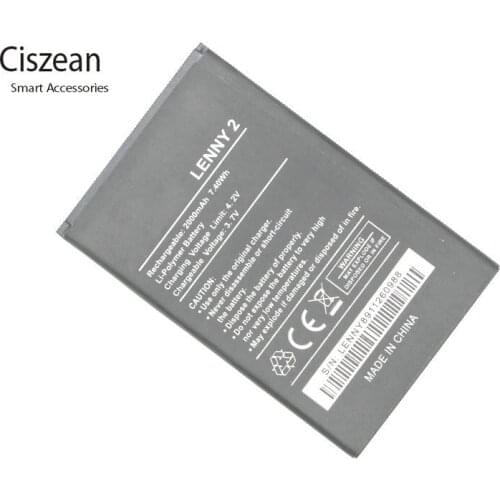 Ciszean 10x New 3.7V 2000mAh Replacement lenny 2 Battery For Wiko LENNY2 Batterie Bateria Batterij Cell Phone Batteries