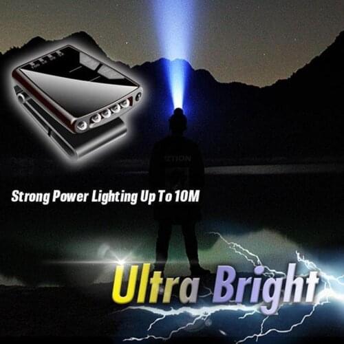 Clip-On Cap LED Light LED Hat Light Headlamp Flashlight with Rechargeable Power Display Adjustable Angle Ultra Bright JA55