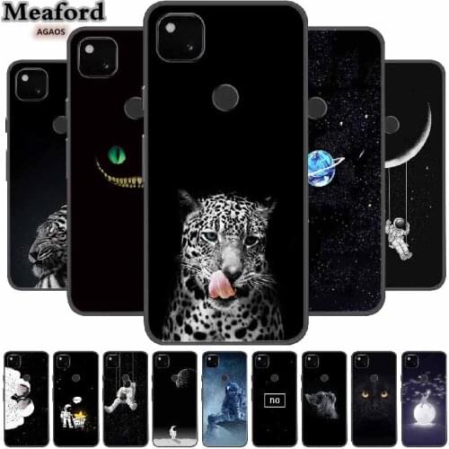 For Google Pixel 4A Case Pixel 4A 5G Black Cartoon Coque Silicone TPU Soft Phone Case For Google Pixel 4A Case Pixel4A 4 a Funda