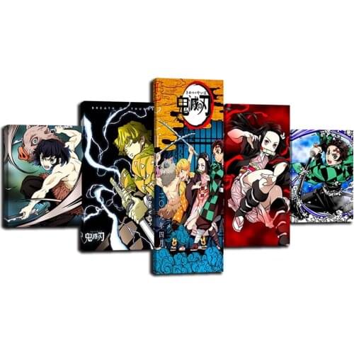 No frame Home Decor Anime Demon Slayer Wall Paintings Print On Canvas Art Abstract Posters Prints Modern Wall paintings
