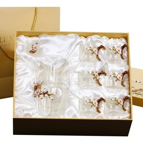 Enameled Kung Fu Tea Cup and Teapot Set Creative Tea Set Small Tea Cup Lead-free Heat-resistant Glass Cup