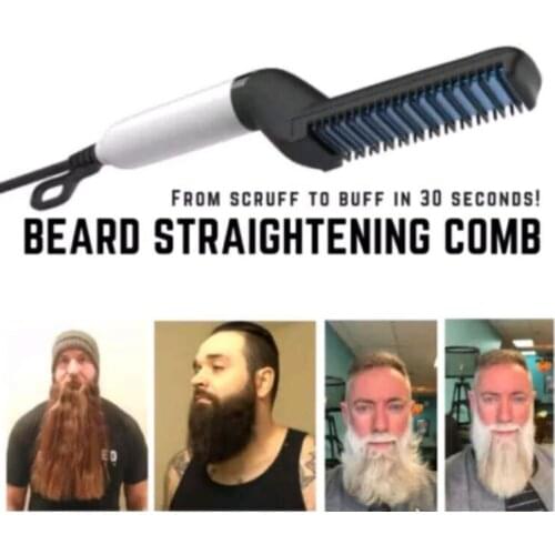 Ionic Beard Straightening Comb Electric Ionic Hair Brush Brush For Silky Frizz Free Hair Anti-Scald Ceramic Straightener Comb