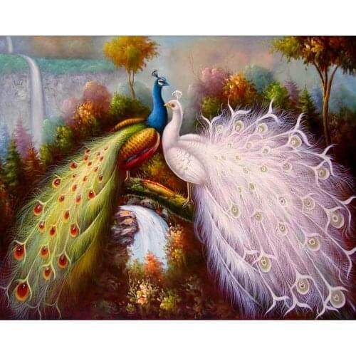 Jmine Div 5D peacock Full Diamond Painting cross stitch kits art High Quality Animal 3D paint by diamonds