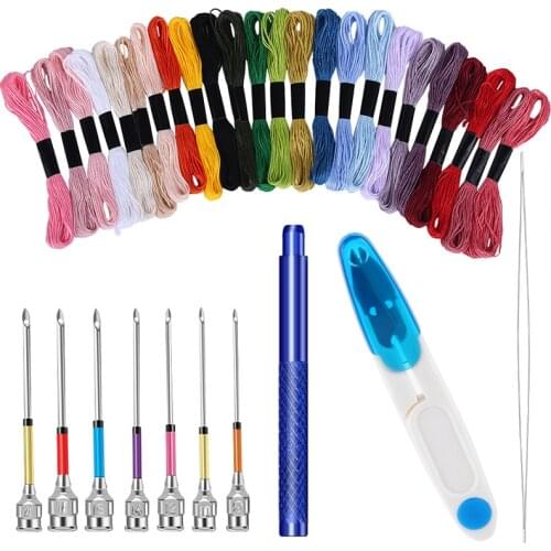 KAOBUY Embroidery Punch Needle Tool With Needle Punch, Scissors，Embroidery Thread, Punch Needle Kit For Beginners