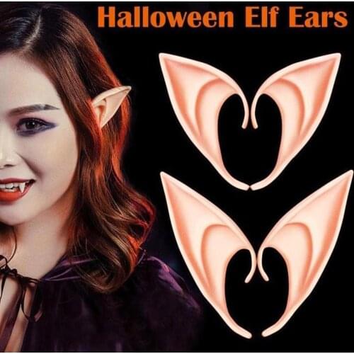 Latex Elf Ear Themed Party Cosplay Props Fancy Dress Halloween Costumes Accessories Soft Silicone Fake Fairy Pointed Ears 1pair