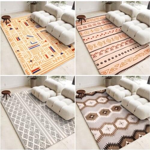 Morocco Polyester Carpet Bedroom Bedside Carpet Mat Simple Living Room Sofa Coffee Table Area Rug