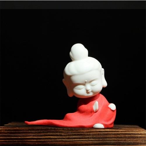 Cute Ceramic Zen Yoga Buddha Statue Monk Figure Sculpture Home Decor