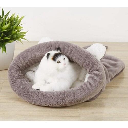 Cute Cat Sleeping Bag Warm Dog Cat Bed Pet Dog House Lovely Soft Pet Cat Mat Puppy Cushion Rabbit Bed Funny Pet Products