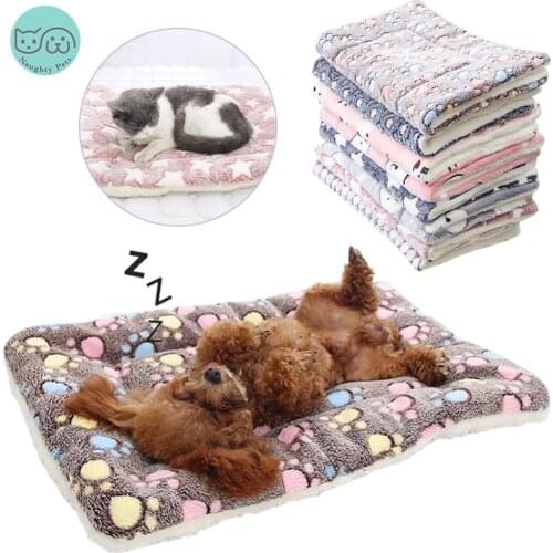 Dog Cat Bed Soft Flannel Thickened Pet Blanket Cushion Puppy Winter Warm Sleeping Mat For Dogs Cats Sofa Kennel