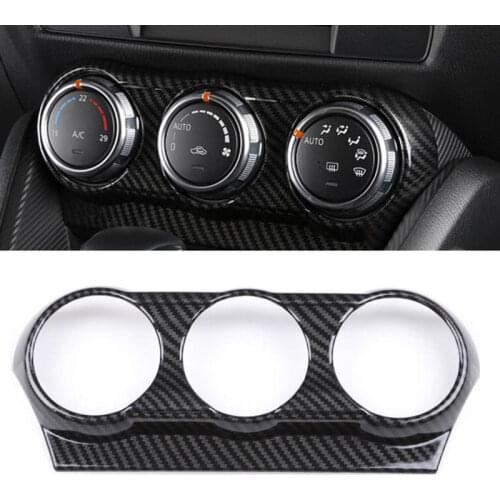 ABS Carbon Fiber Air Condition Adjust Panel Cover Trim For Mazda CX-3 CX3 2016 2017 2018