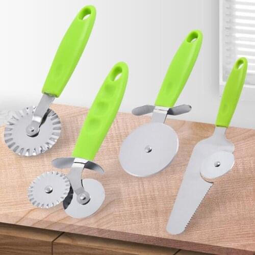 Stainless Steel Pizza Cutter Double Roller Pizza Knife Pastry Pasta Pizza Tool