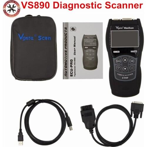 OBD2 Scanner 100% Original Vgate VS890 VS-890 OBDII Code Reader Support OBD OBDII CAN Protocols 13 Languages Better than ELM327