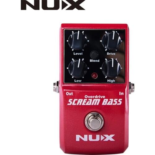 Nux Scream Bass Analog Overdrive Bass Effects Pedal True Bypass