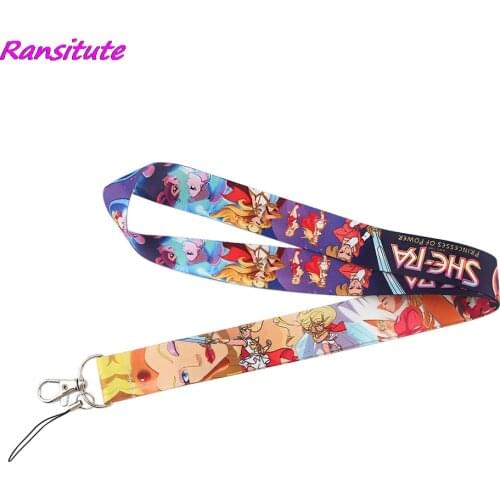 Ransitute R1510 Lovely Princess Cartoon Neck Strap Lanyards ID Badge Card Holder Keychain Phone Gym Strap Webbing Necklace Gift