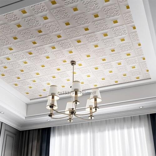 Self Adhesive 3D Tile Stone Wall Stickers Foam Wallpaper Wall Ceiling Decoration TV Background Home Bedroom Living Room Decor