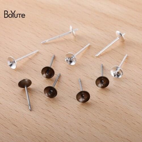 BoYuTe (200 Pieces/Lot) Diy Earring Findings Accessories Parts Wholesale 14.5MM Length Stud Earpins with 5MM Base