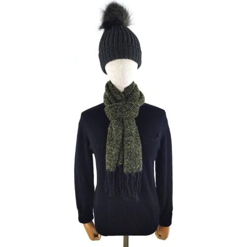 Scarf Female Winter Girl Cute All-match Pure Color Wool Knitted Neck Small Scarf Bandana Scarfs for Ladies