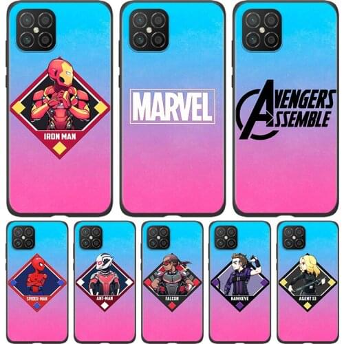 Silicone Cover Avengers superhero For Huawei Nova 8 7i 6 5T 5i 5Z 4E 3i 3e 2i SE PRO Lite 4G 5G Black Phone Case
