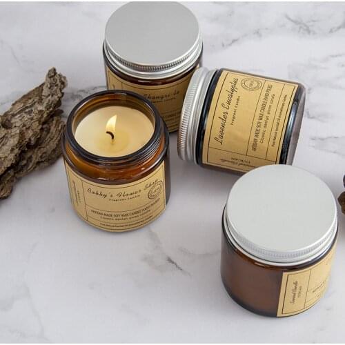 Handmade Soybean Wax Creative Smokeless Candle Aromatherapy Glass Can Plant Wax Aromatherapy Candle Ins Style Home Decoration