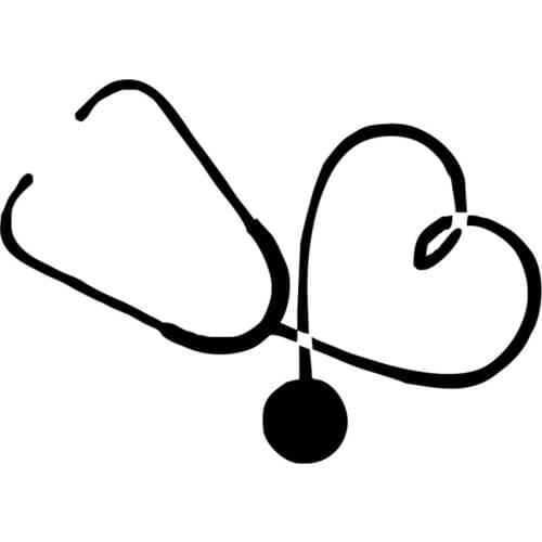 On The Heart of A Nurse Doctor Stethoscope Love Stylish Car Sticker Wall Home Glass Window Door,15cm*11cm