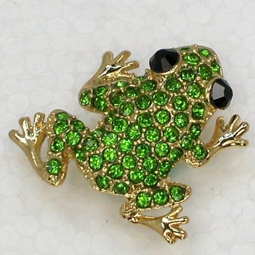 Rhinestone Frog Pin brooches C754 K2