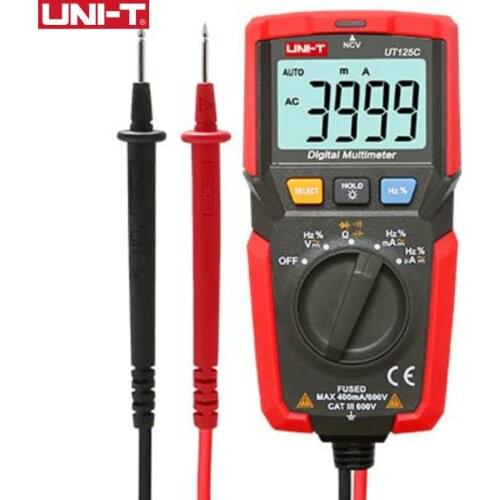 UNI-T UT125C Digital Multimeter Resistor Capacitor Frequency Diode NCV Test Low Voltage Display Pocket Size Original Multimeter